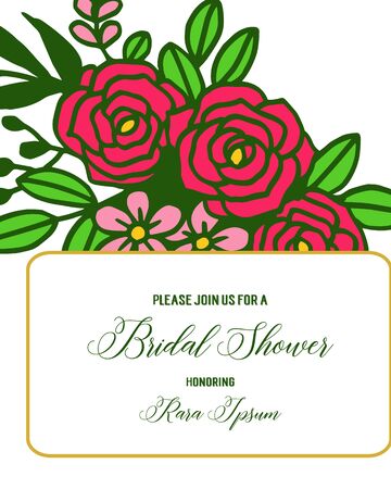 Invitation template for a bridal shower with floral elementsのイラスト素材