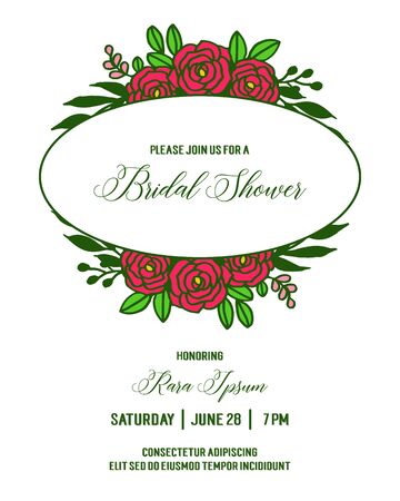 Invitation template for a bridal shower with floral elementsのイラスト素材