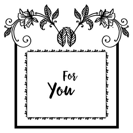 For you text design with floral frameのイラスト素材