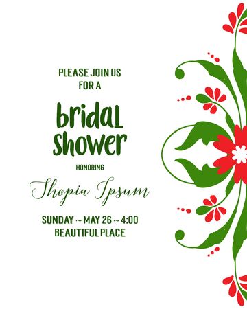 Invitation template for a bridal shower with floral elementsのイラスト素材
