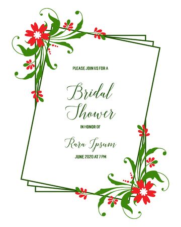 Invitation template for a bridal shower with floral elementsのイラスト素材