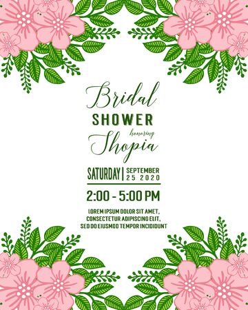 Invitation template for a bridal shower with floral elementsのイラスト素材