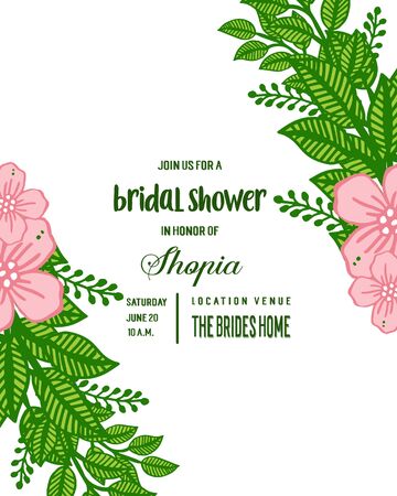 Invitation template for a bridal shower with floral elementsのイラスト素材