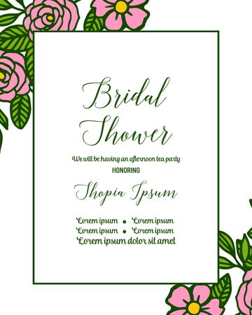 Invitation template for a bridal shower with floral elementsのイラスト素材