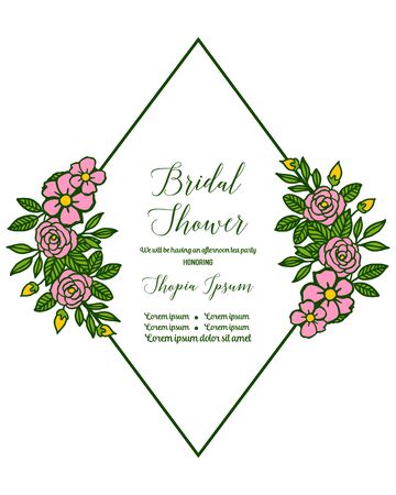 Invitation template for a bridal shower with floral elementsのイラスト素材