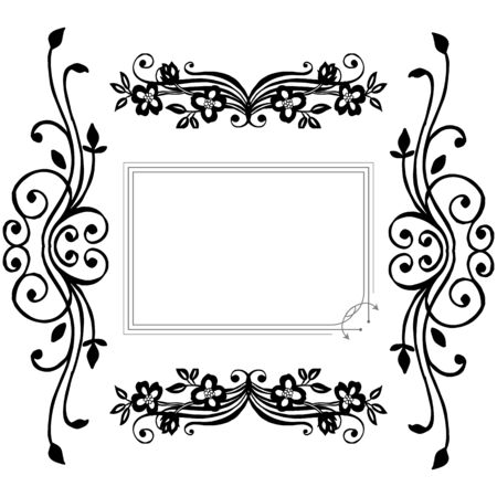 Illustration of floral frameのイラスト素材