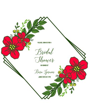 Invitation template for a bridal shower with floral elementsのイラスト素材