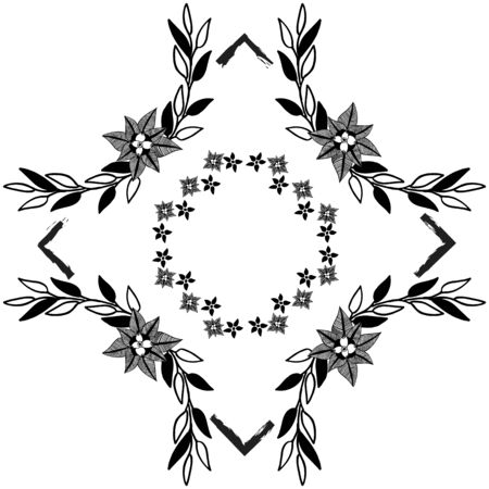 Illustration of floral frameのイラスト素材