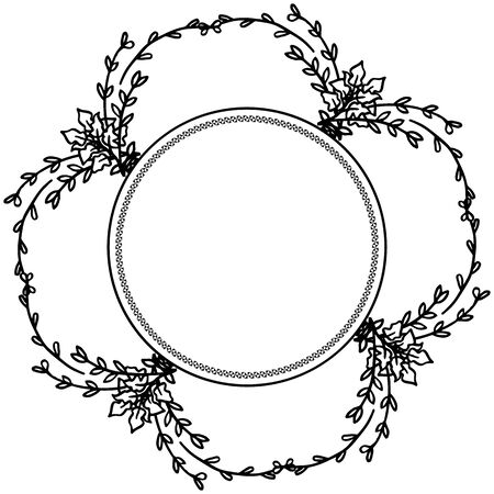 Illustration of floral frameのイラスト素材