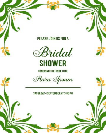 Invitation template for a bridal shower with yellow floral elementsのイラスト素材
