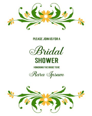 Invitation template for a bridal shower with yellow floral elementsのイラスト素材