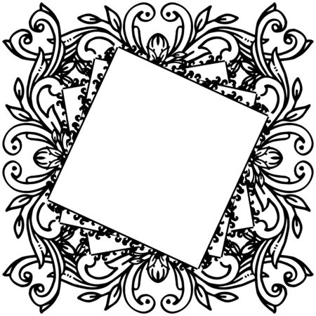 Illustration of floral frameのイラスト素材