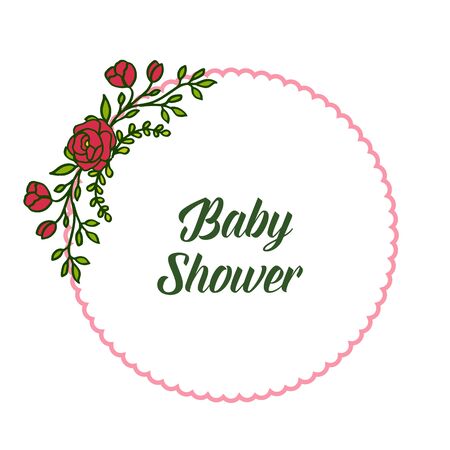 Baby shower  card with floral frameのイラスト素材