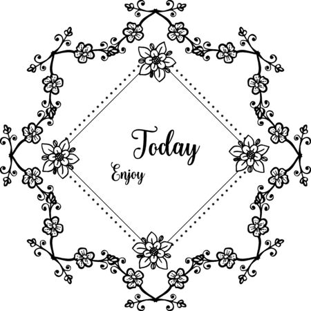 Illustration of Enjoy Today text with floral frameのイラスト素材