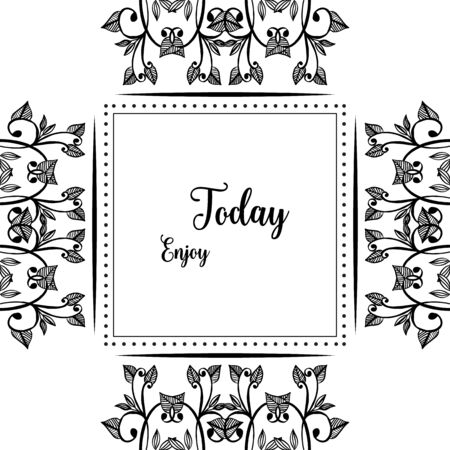 Illustration of Enjoy Today text with floral frameのイラスト素材