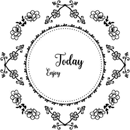 Illustration of Enjoy Today text with floral frameのイラスト素材