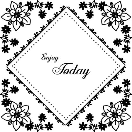 Illustration of Enjoy Today text with floral frameのイラスト素材