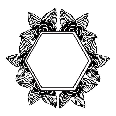 Illustration of floral frameのイラスト素材