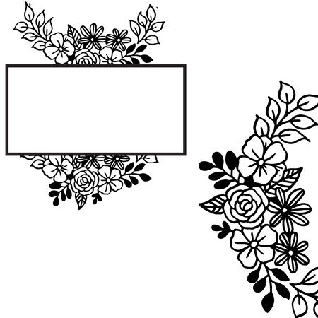 Illustration of floral frameのイラスト素材