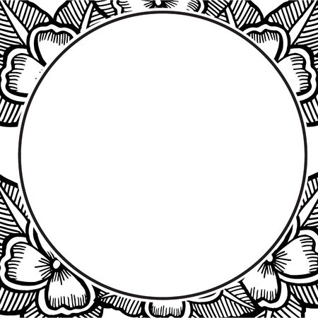 Illustration of floral frameのイラスト素材