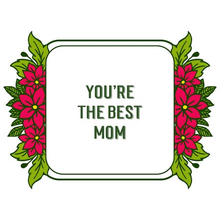 The best mom card with flower frame designのイラスト素材