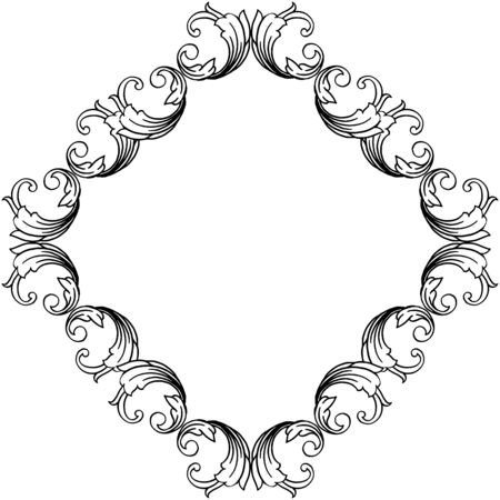 Illustration of floral frameのイラスト素材