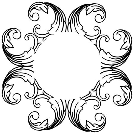 Illustration of floral frameのイラスト素材