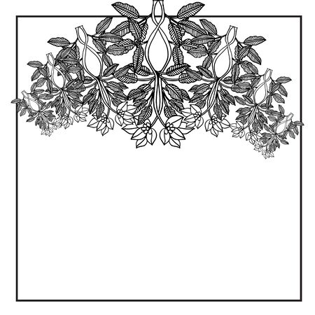 Illustration of floral frameのイラスト素材