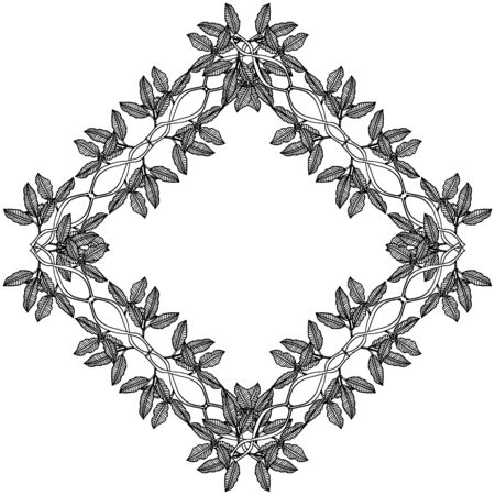 Illustration of floral frameのイラスト素材