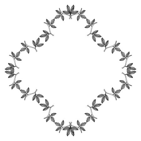 Illustration of floral frameのイラスト素材