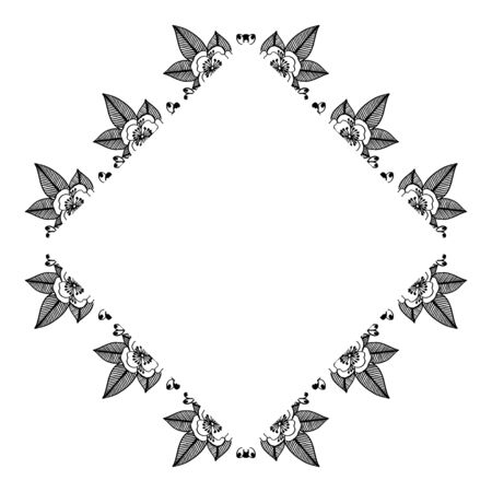 Illustration of floral frameのイラスト素材