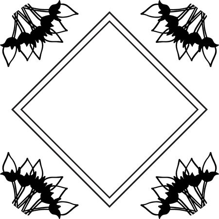 Illustration of floral frameのイラスト素材