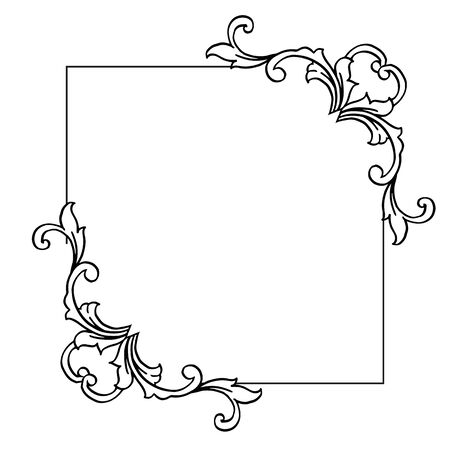 Illustration of floral frameのイラスト素材