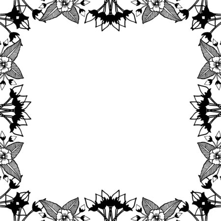 Illustration of floral frameのイラスト素材