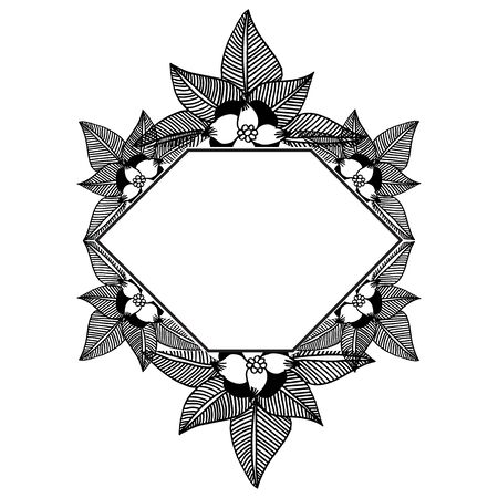 Illustration of floral frameのイラスト素材