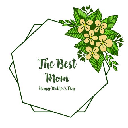 Mother's day card with yellow flower frame designのイラスト素材