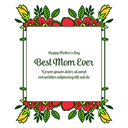 Mother's day card with flower frame designのイラスト素材