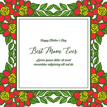 Mother's day card with flower frame designのイラスト素材