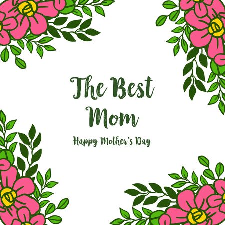 Mother's day card with  flower frame designのイラスト素材