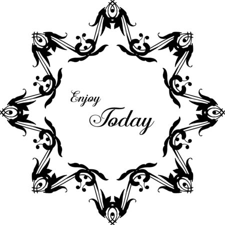 Illustration of Enjoy Today text with floral frameのイラスト素材
