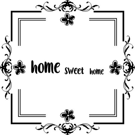 Illustration of home sweet home text with floral frameのイラスト素材