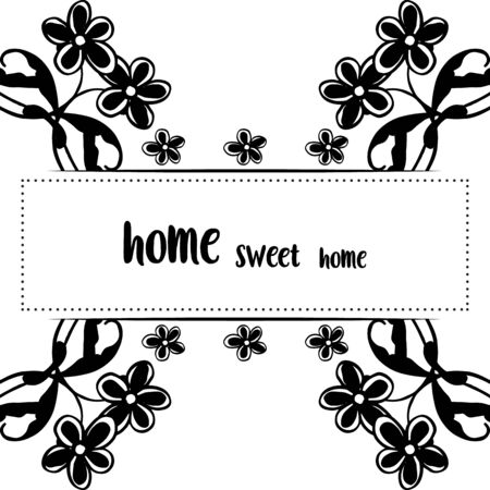 Illustration of home sweet home text with floral frameのイラスト素材