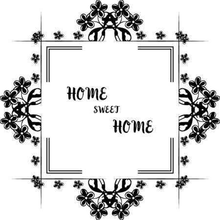 Illustration of home sweet home text with floral frameのイラスト素材