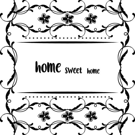 Illustration of home sweet home text with floral frameのイラスト素材