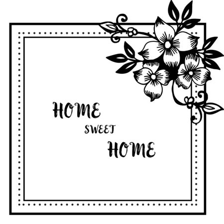 Illustration of home sweet home text with floral frameのイラスト素材