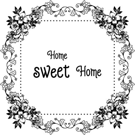 Illustration of home sweet home text with floral frameのイラスト素材
