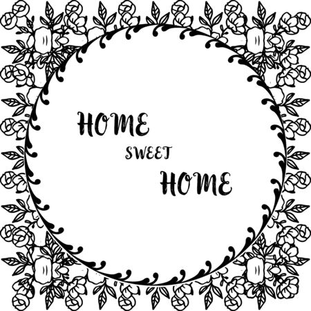 Illustration of home sweet home text with floral frameのイラスト素材