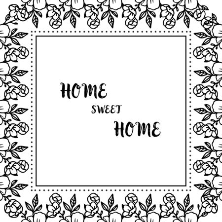 Illustration of home sweet home text with floral frameのイラスト素材