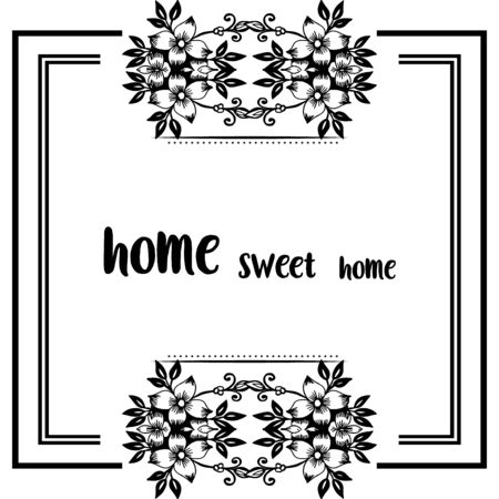 Illustration of home sweet home text with floral frameのイラスト素材