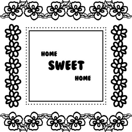 Illustration of home sweet home text with floral frameのイラスト素材